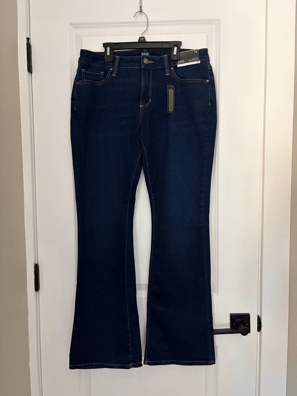 NWT a.n.a. Mid Rise Slim Bootcut Jeans Dark WAsh Blue Denim Stretch Size 14